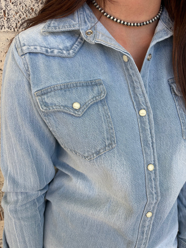 American Darling Tooled Leather Woman's Shirt