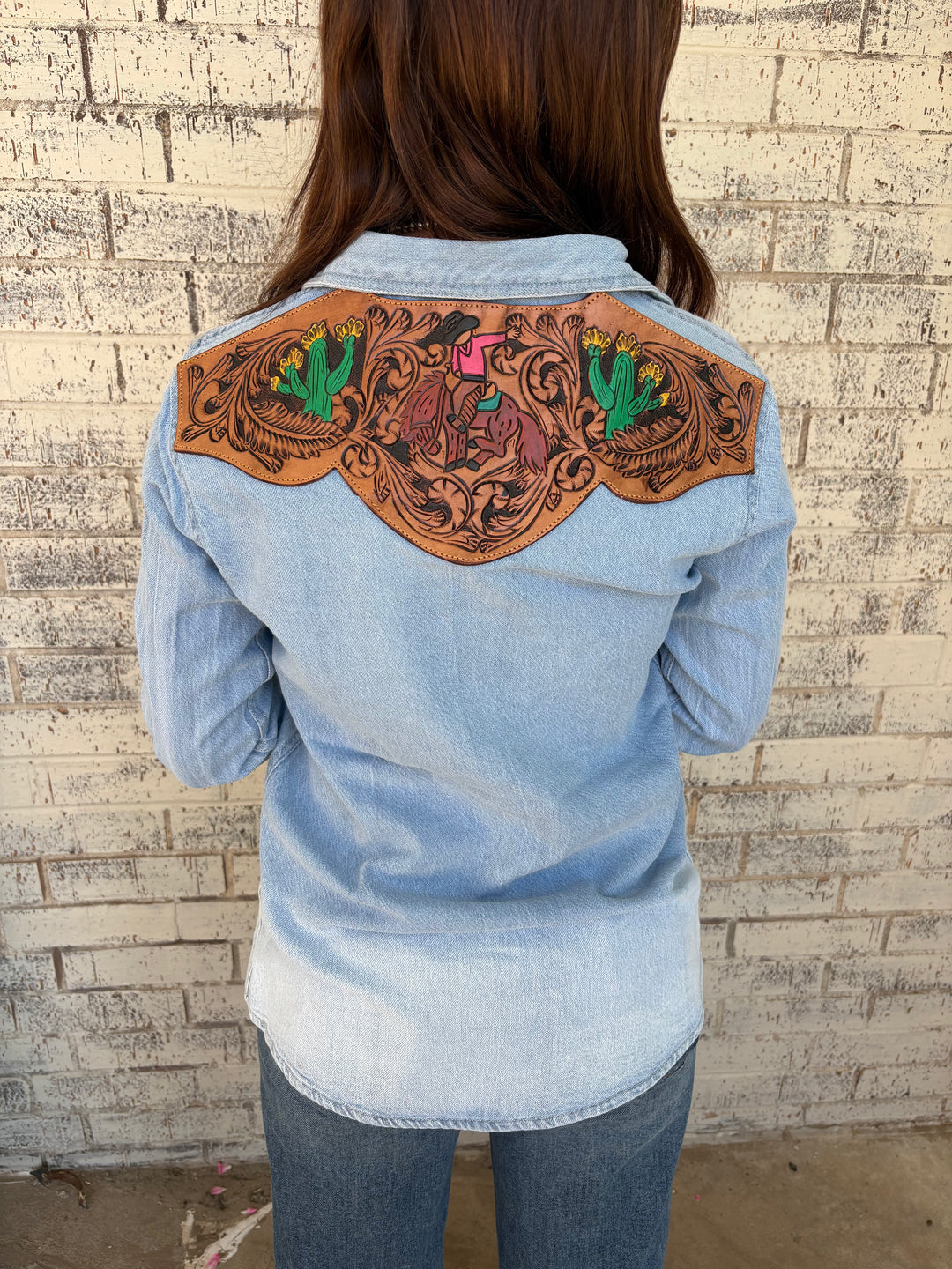 American Darling Tooled Leather Woman's Shirt