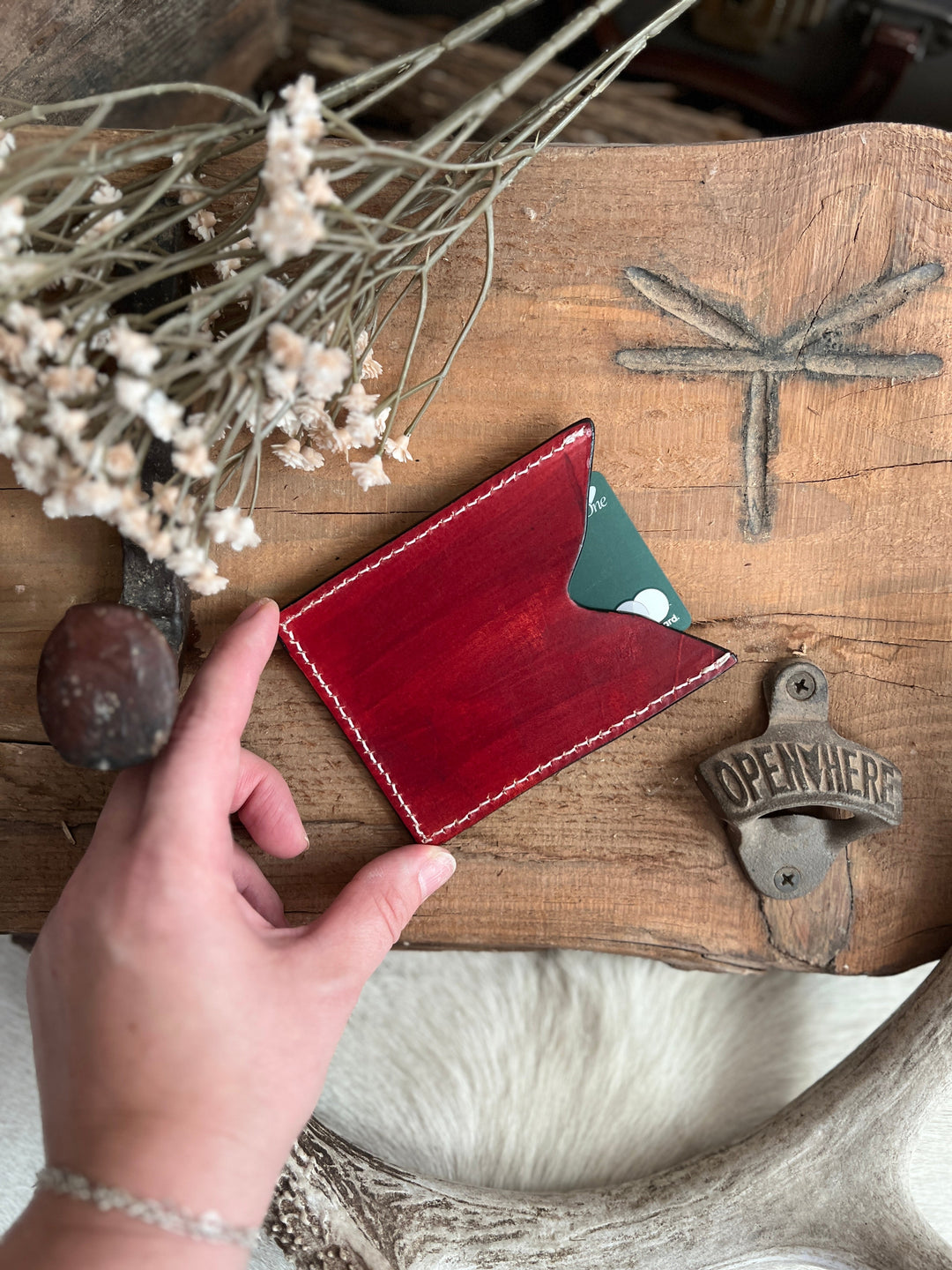 American Darling Tooled Leather Card Holder | gussieduponline