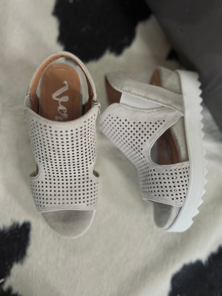 Amy Light Grey Platform Sandals