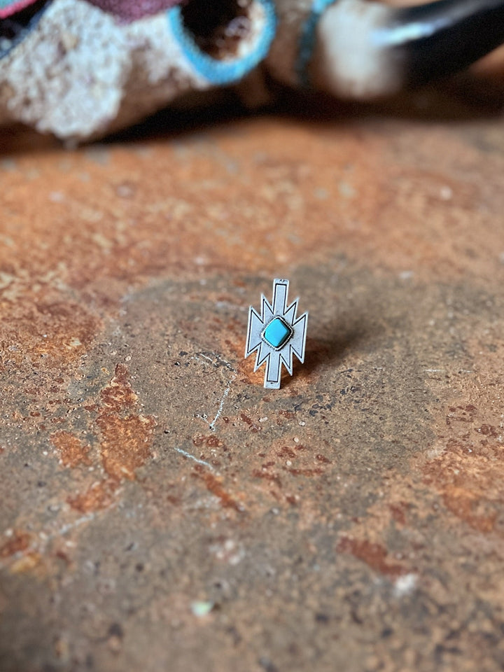 Aztec Diamond Cut Out Adjustable Ring | gussieduponline