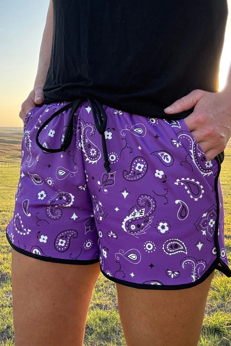 Sterling Kreek Bandana Babe Purple Shorts