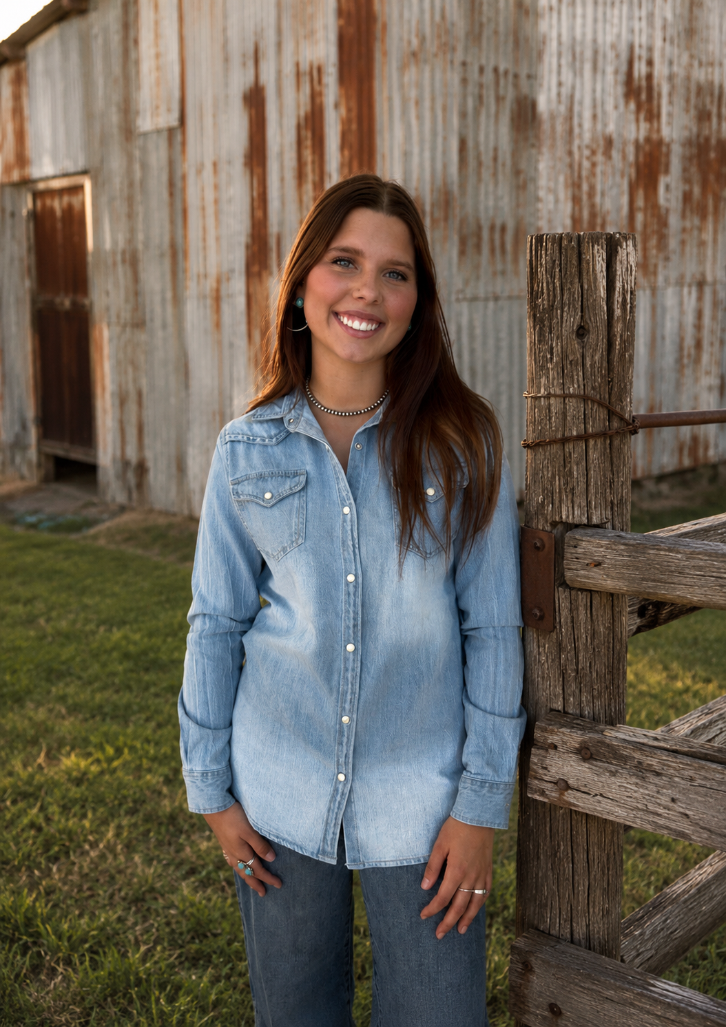 American Darling Tooled Leather Woman's Shirt
