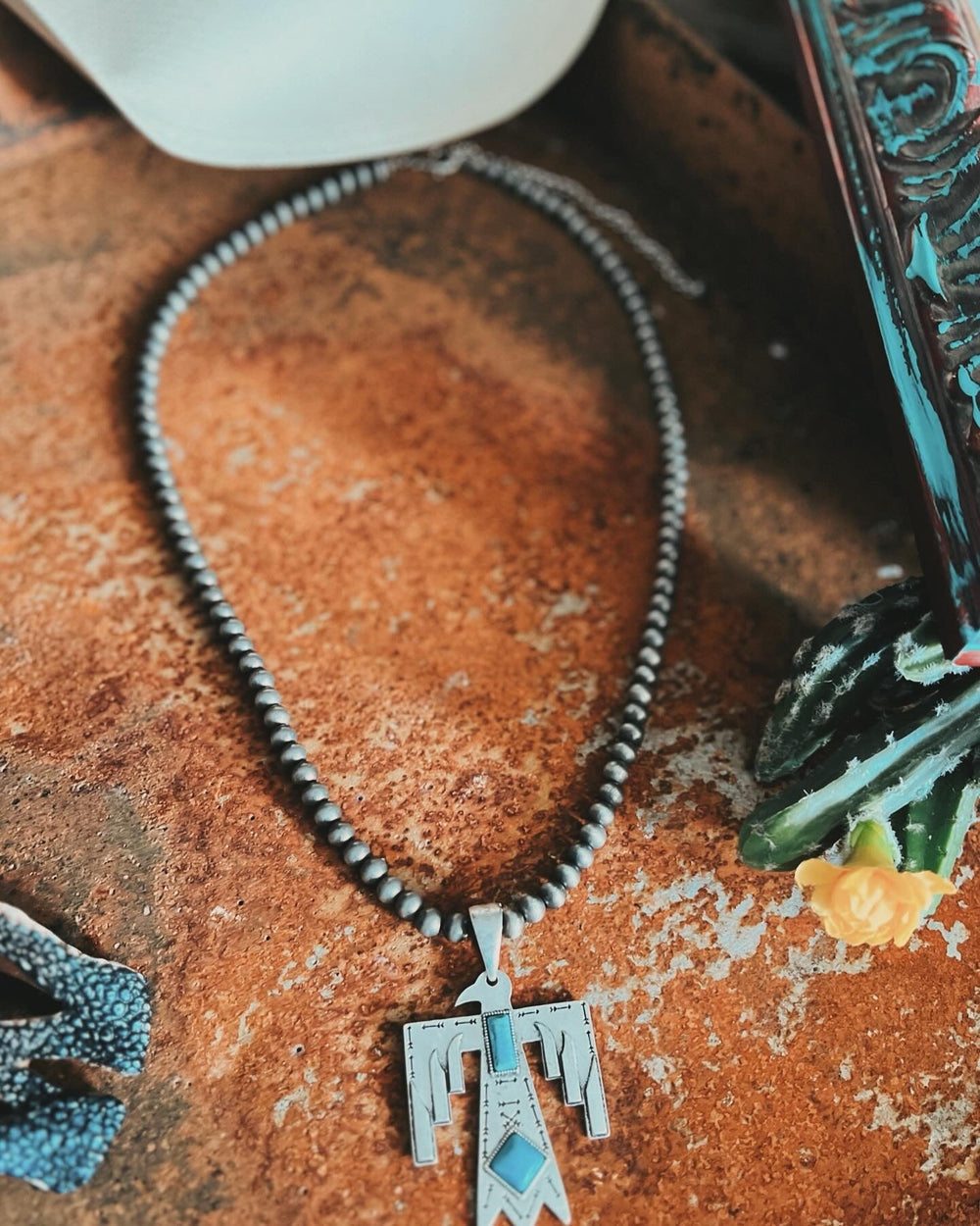 Big Thunderbird Turquoise Necklace | gussieduponline
