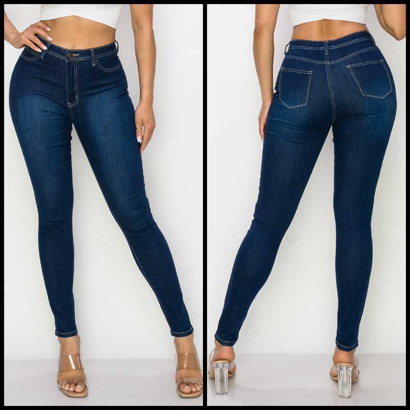 Our On Campus Denim jeans will be your perfect study buddy! These high waisted, stretchy skinny jeans come with all the bells and whistles - a zipper fly, 5 pocket styling, and belt loops galore! With a 10.5" front rise and 30.5" inseam, they'll keep you looking scholastically chic! (68% Cotton 30% Polyester 2% Spandex) Show off your smarts in style!
