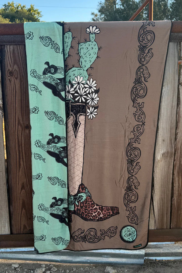 Sterling Kreek Boots & Burlap Blanket