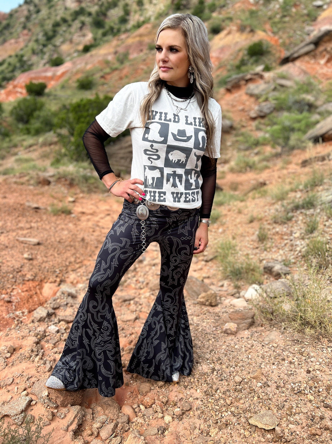 Wild Like The West Checkered Tee | gussieduponline