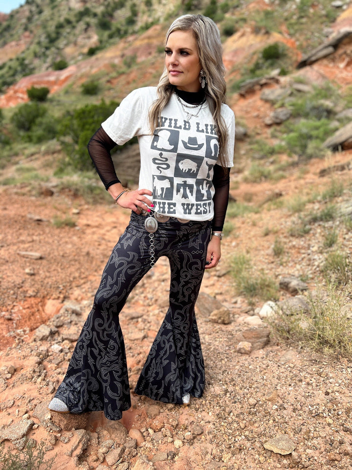 Wild Like The West Checkered Tee | gussieduponline