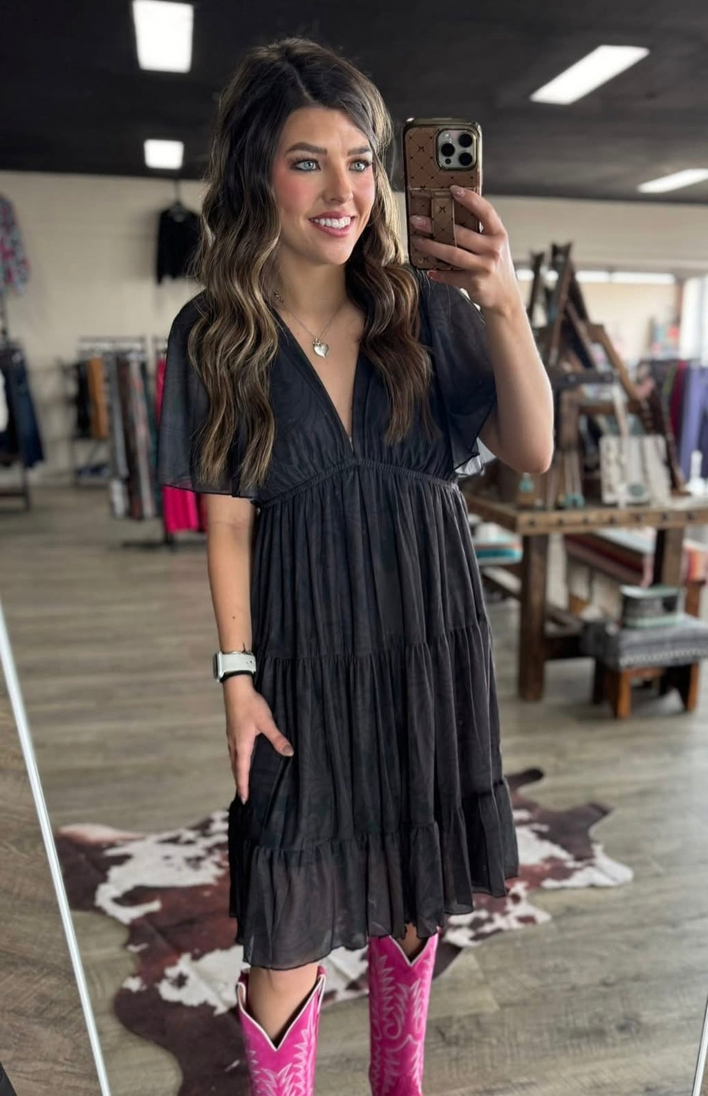 Sterling Kreek Tooled In Black Dress