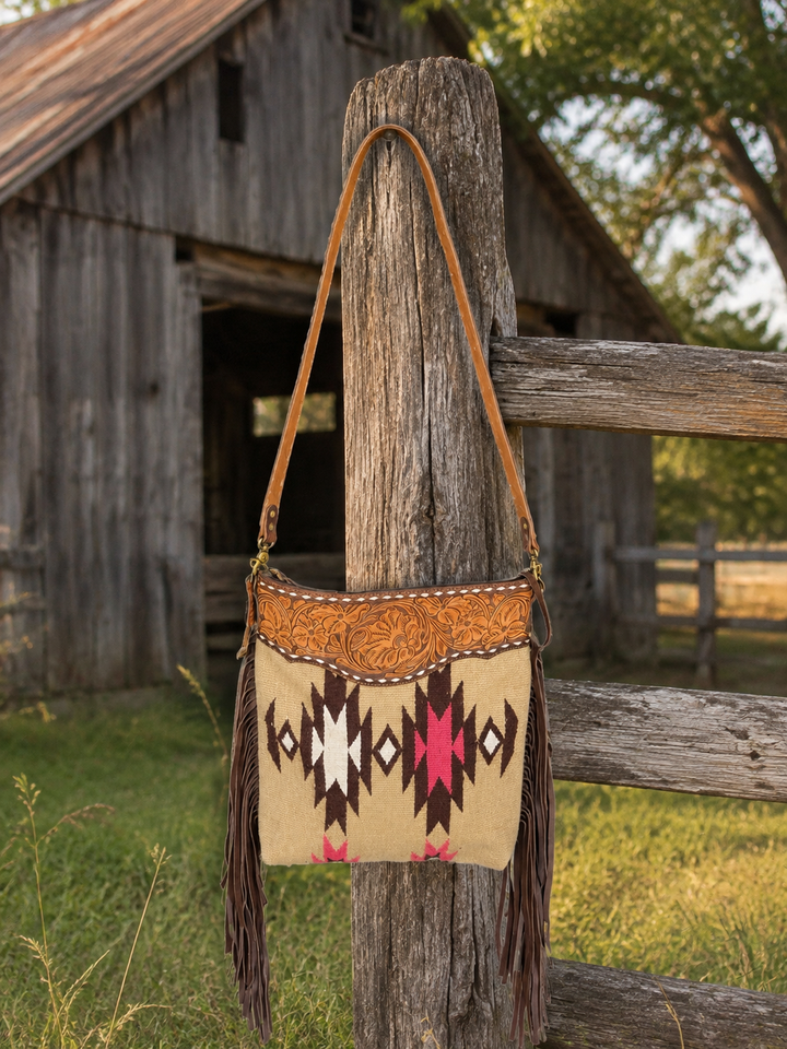 Southwestern Desert Rose Aztec Crossbody