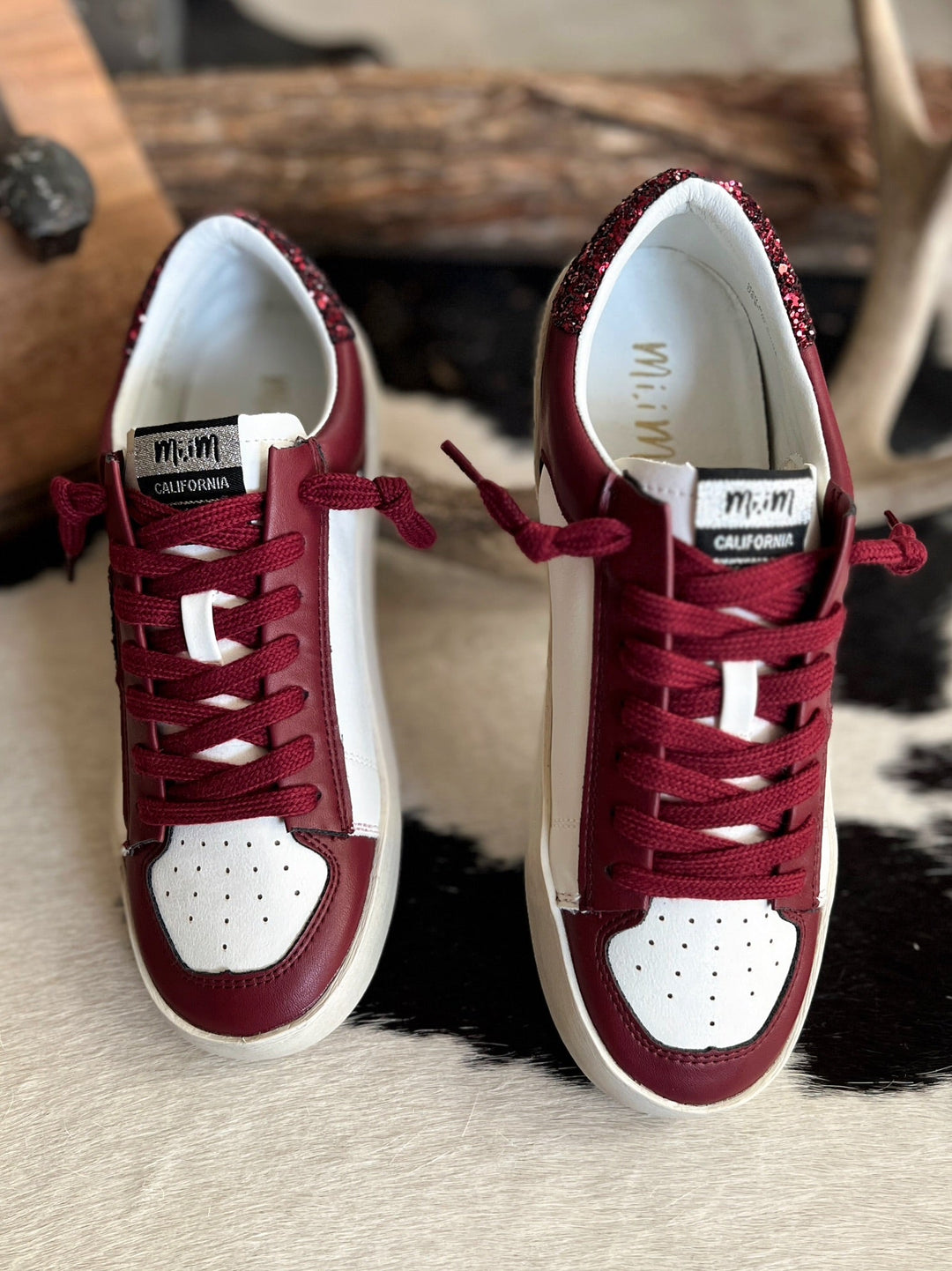 Maroon Candace Star Sneaker | gussieduponline
