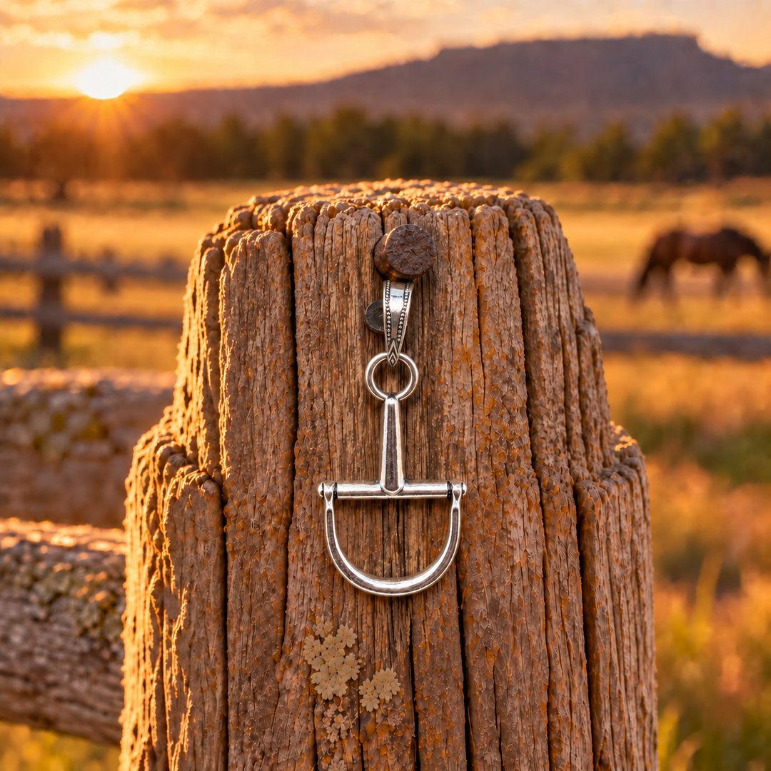 Metal Western Horse Bit Pendant