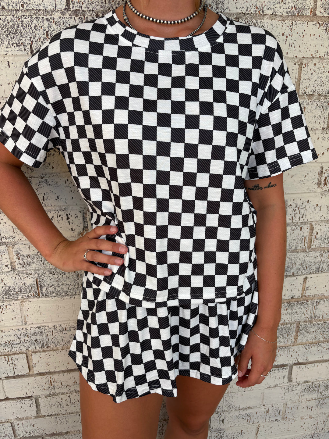 Check Please Skort Set