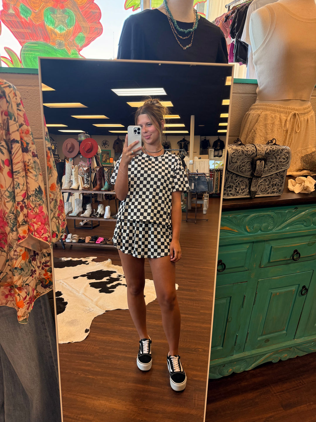 Check Please Skort Set