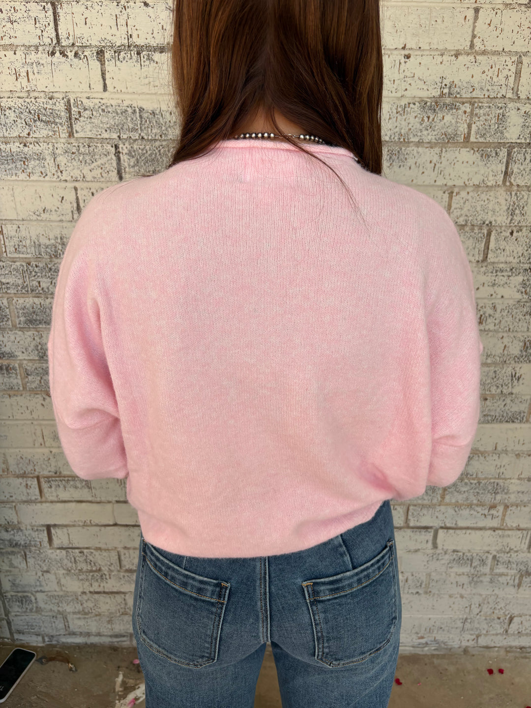 Cotton Candy Pearl Bow Sweater*