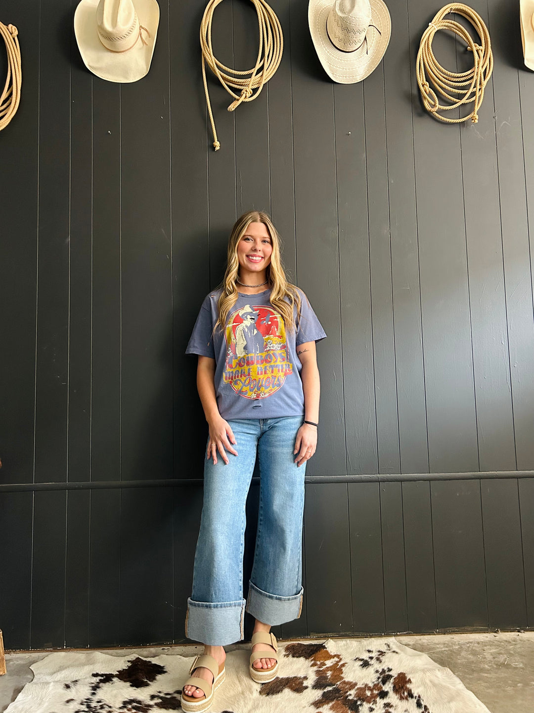 Cowboys Make Better Lovers Navy Holy Tee