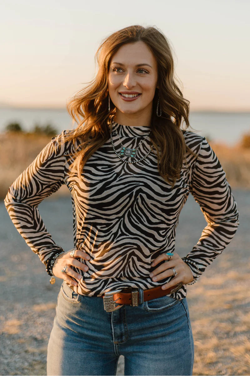 Sterling Kreek Cowgirl Safari Mesh Top
