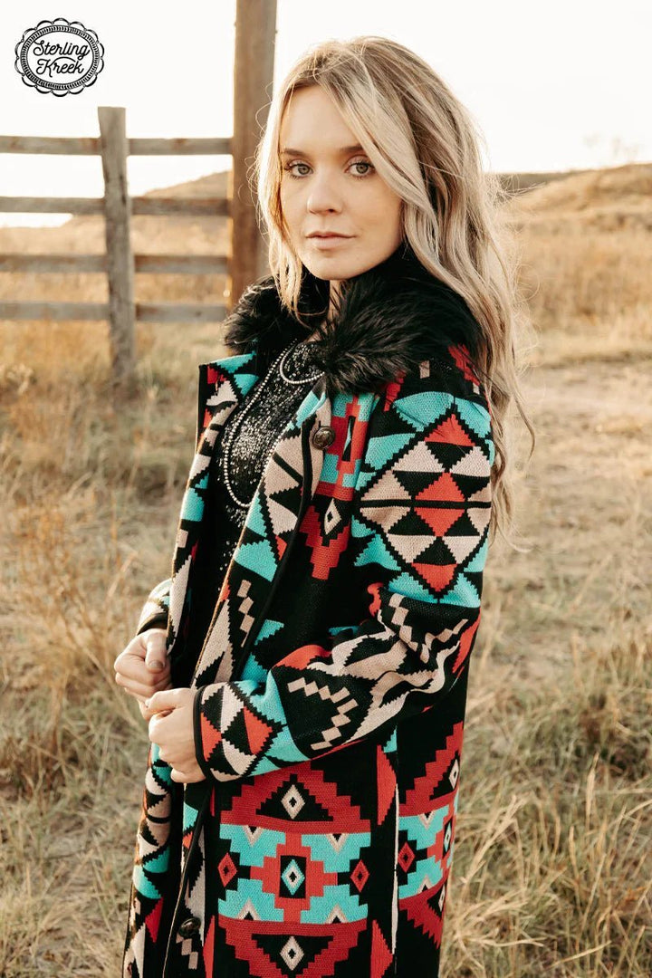 PLUS Azteca Knit Duster | gussieduponline