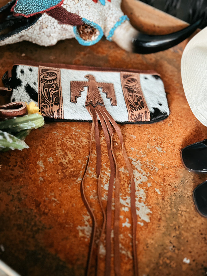 Darling Leather Thunderbird Wristlet | gussieduponline