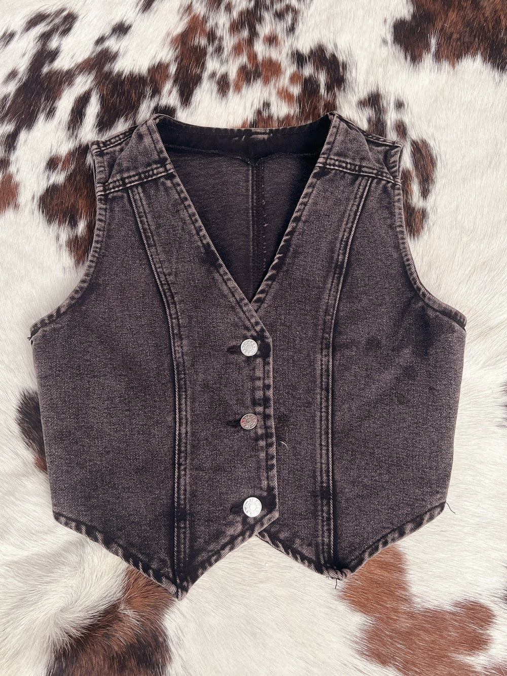 Denim Button Up Western Vest - 2 Colors | gussieduponline