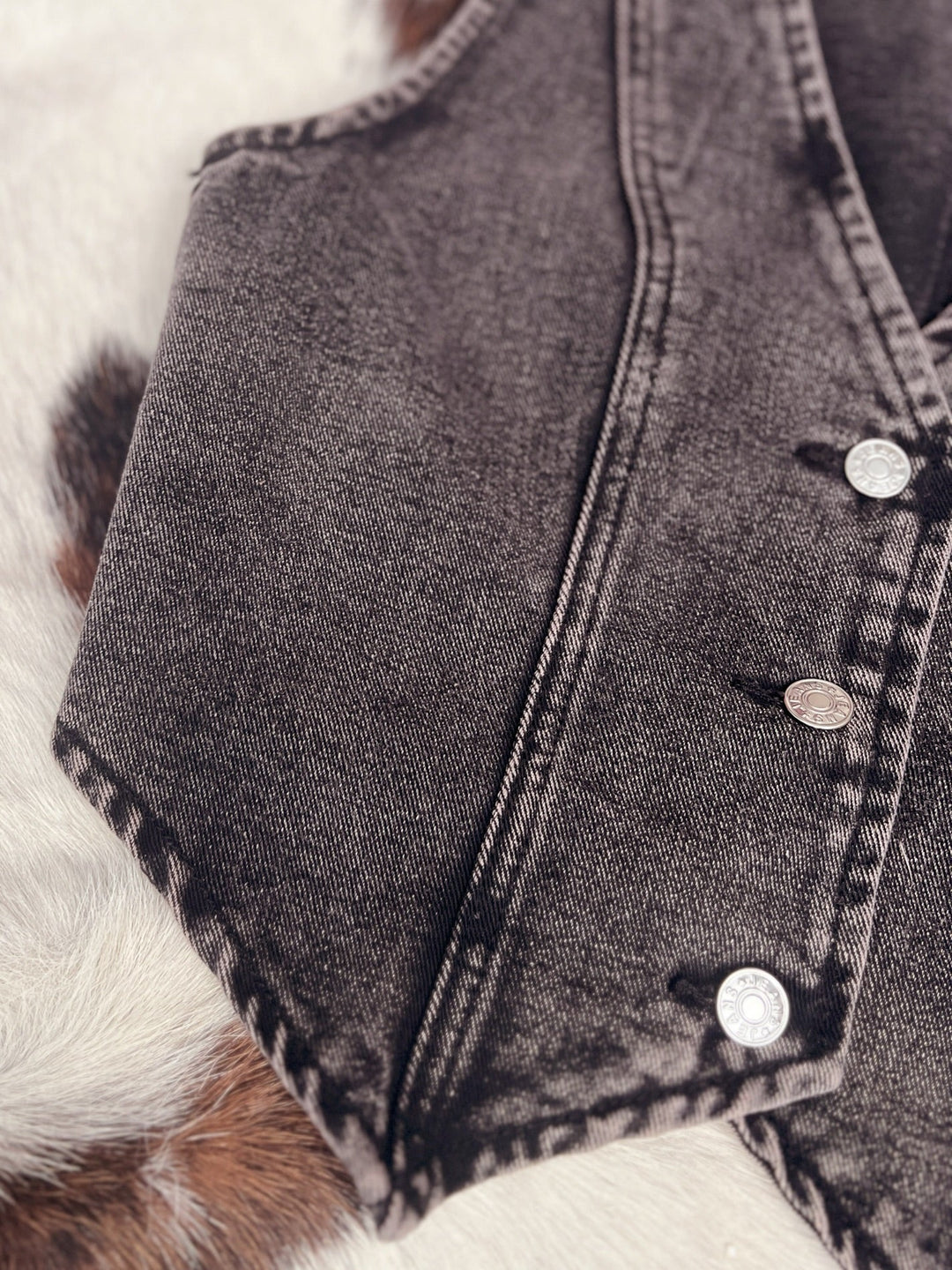 Denim Button Up Western Vest - 2 Colors | gussieduponline