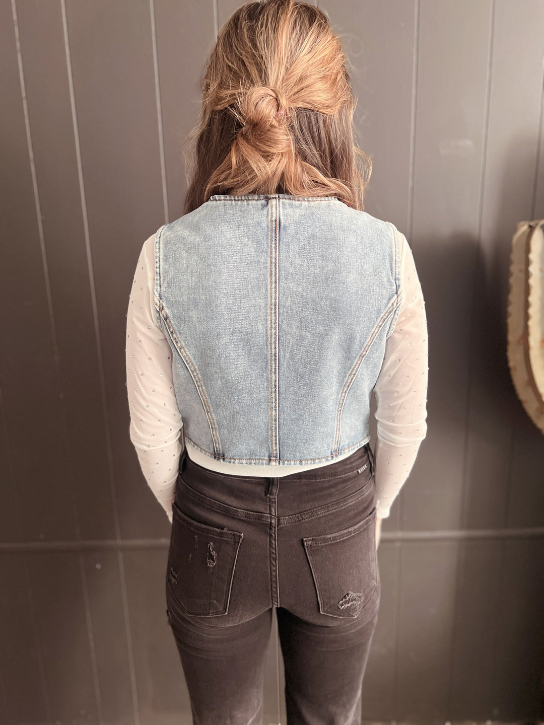 Denim Button Up Western Vest - 2 Colors*