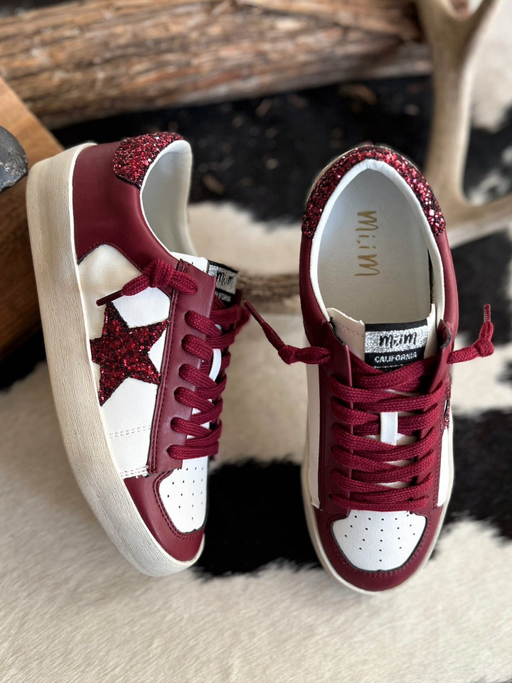 Maroon Candace Star Sneaker | gussieduponline