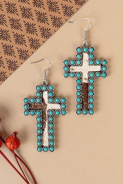 Encased Cross Earrings- 3 Colors | gussieduponline