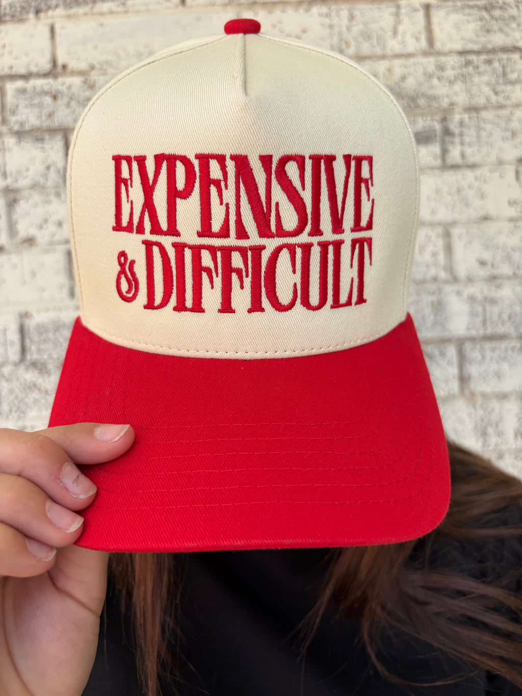 Expensive and Difficult Embroidered Trucker Hat