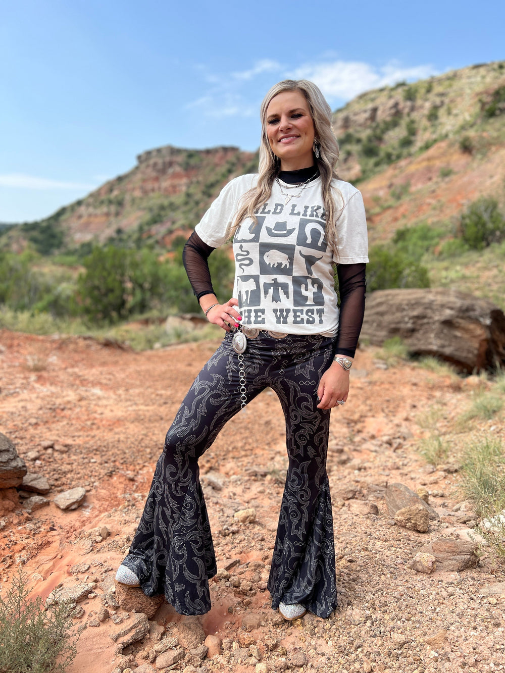 Wild Like The West Checkered Tee | gussieduponline