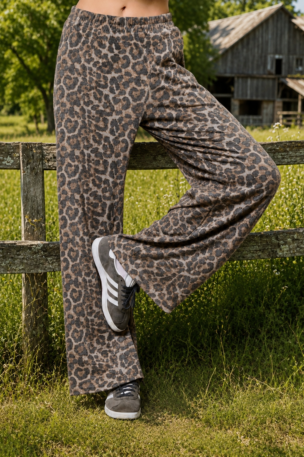 Leopard Wide Leg Lounge Pants