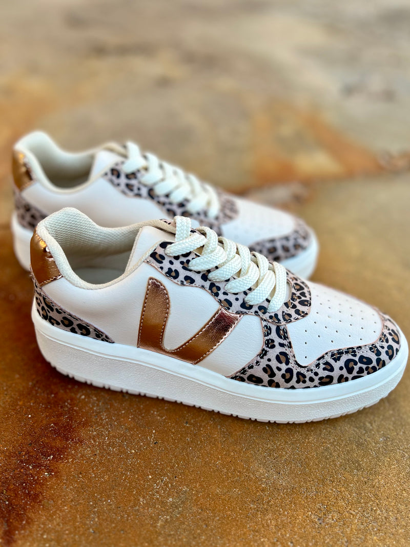 Ivy Nude Leopard Sneakers | gussieduponline
