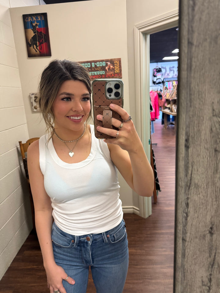 Zenana Ribbed Scoop Neck Tank Top