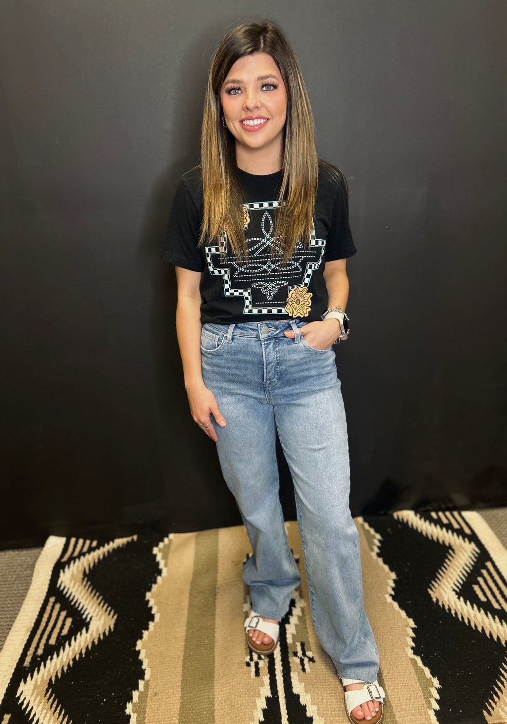 High Rise Light Wash Straight Leg Jeans*