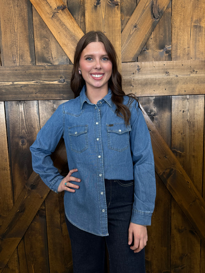 L&B Classic Western Yoke Button Down Denim Top
