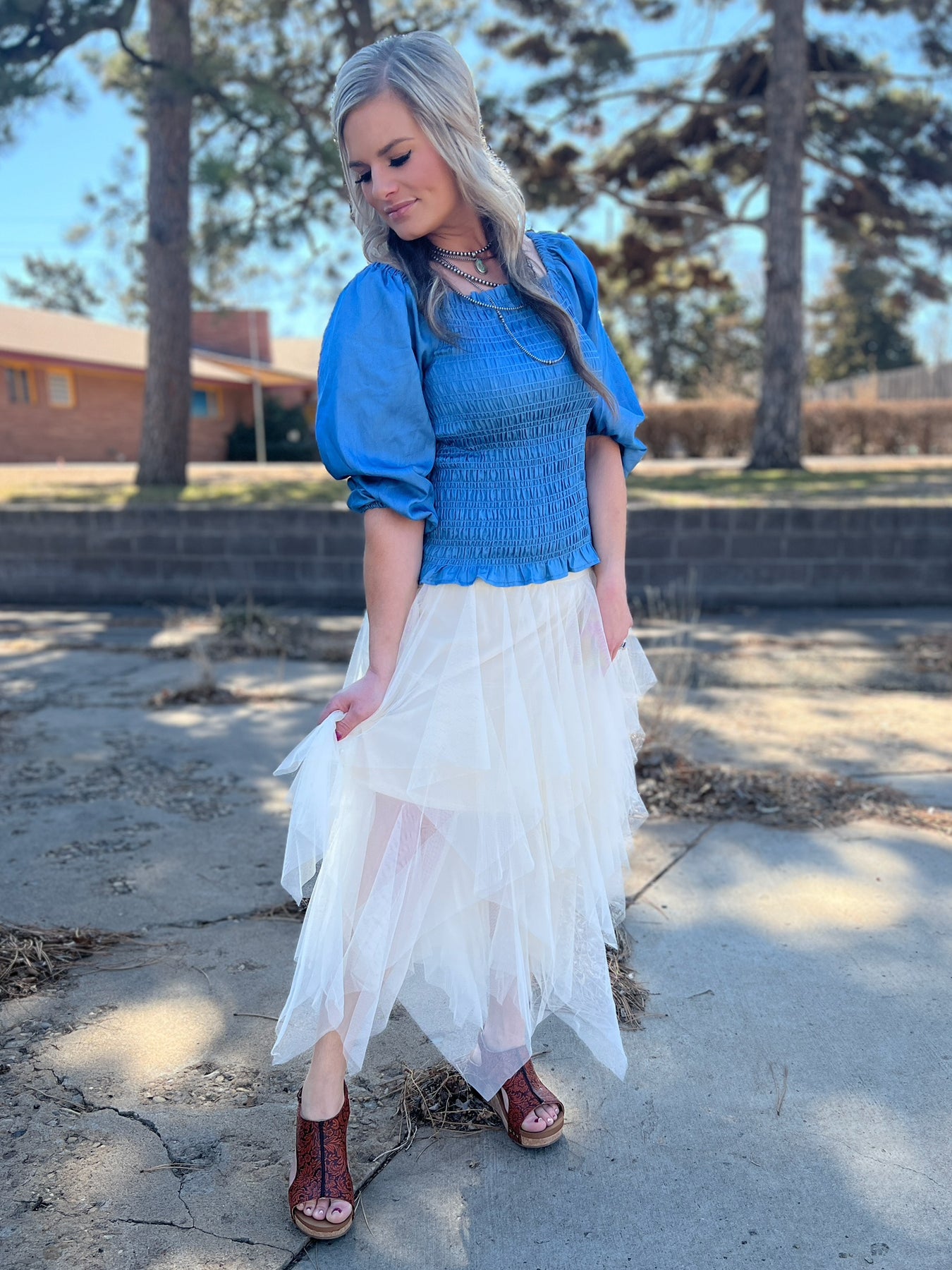 Origami Beige Tulle Skirt | Gussied Up Online Boutique – gussied