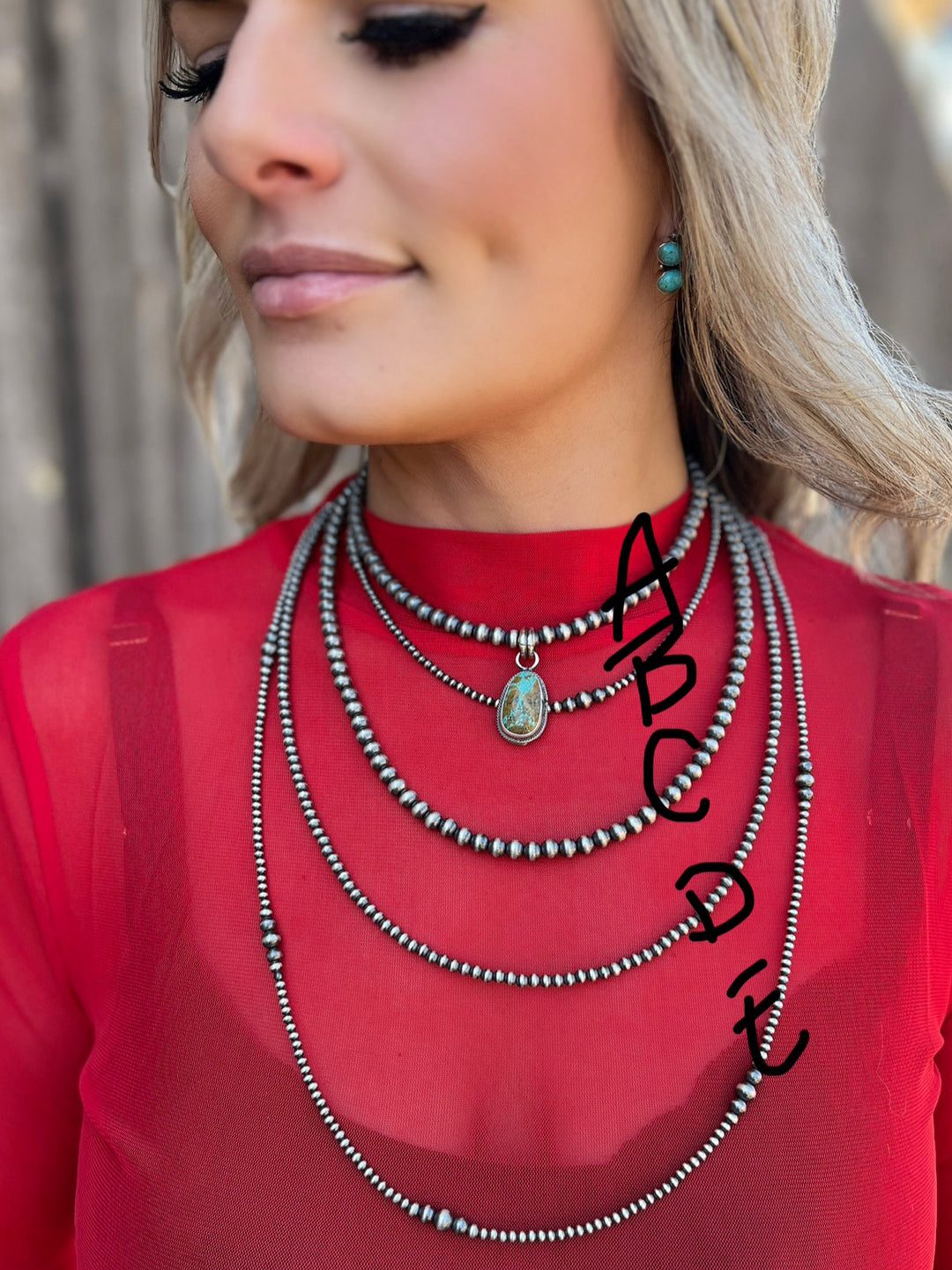 Genuine Sterling Silver Navajo Beaded Necklaces - Various Sizes