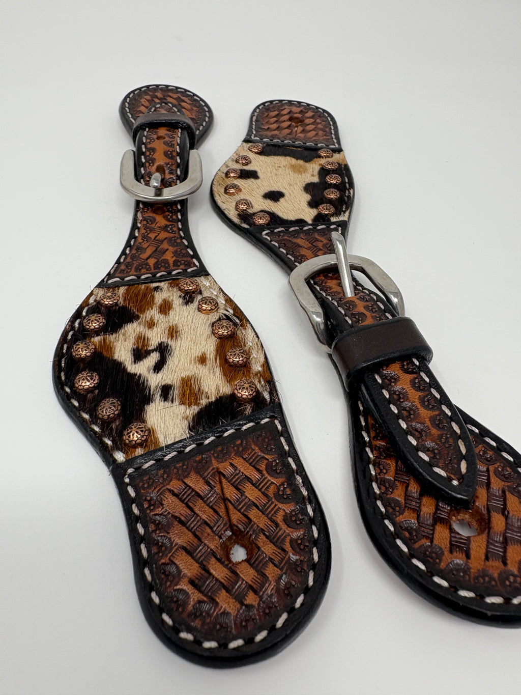 KIDS Rafter T Ranch Peppered Hair On Hide Spur Straps