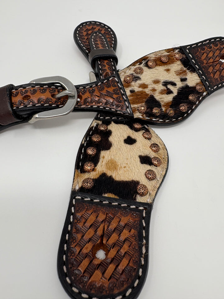KIDS Rafter T Ranch Peppered Hair On Hide Spur Straps