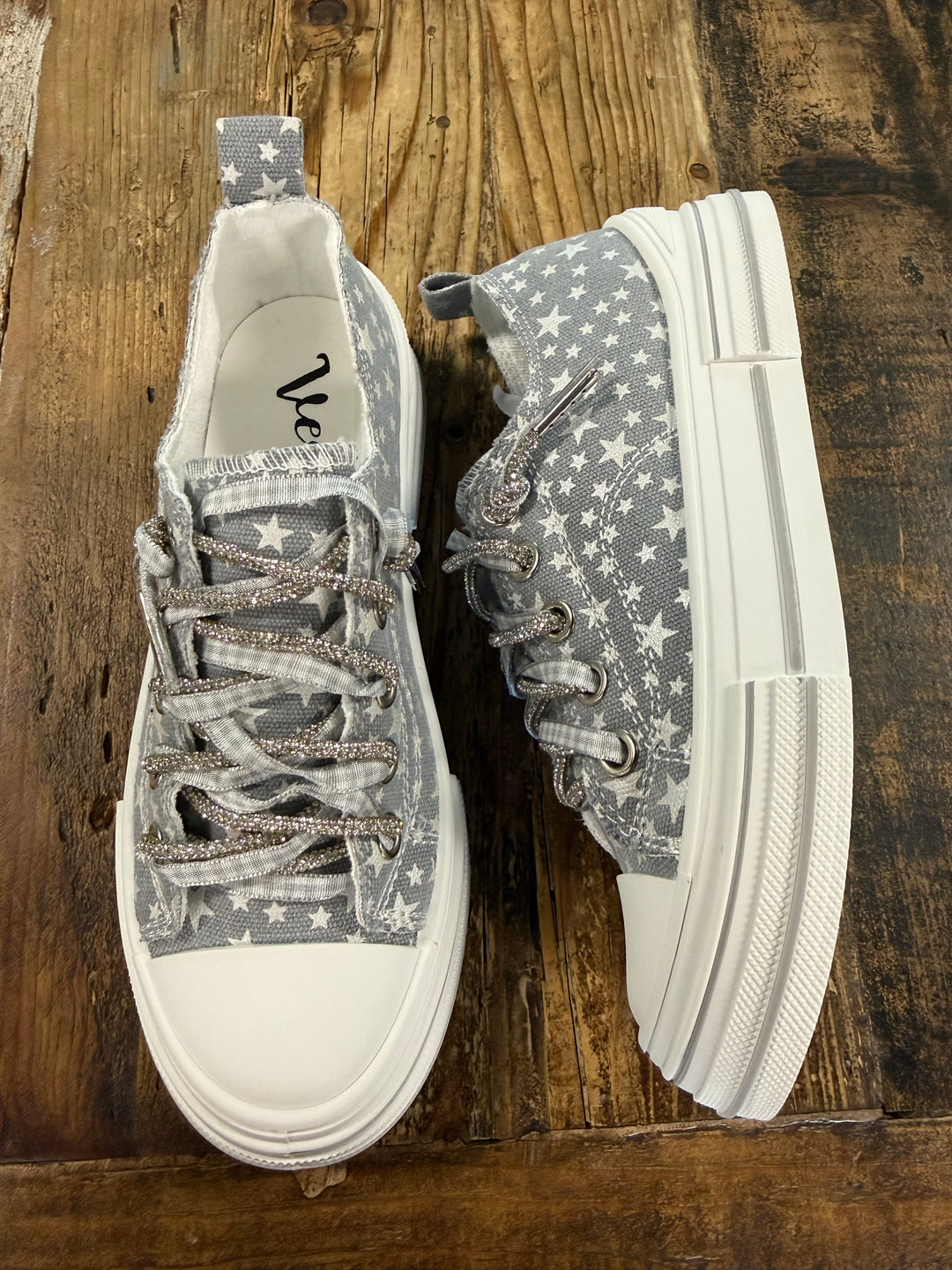 Aman Grey Double Stars Sneakers