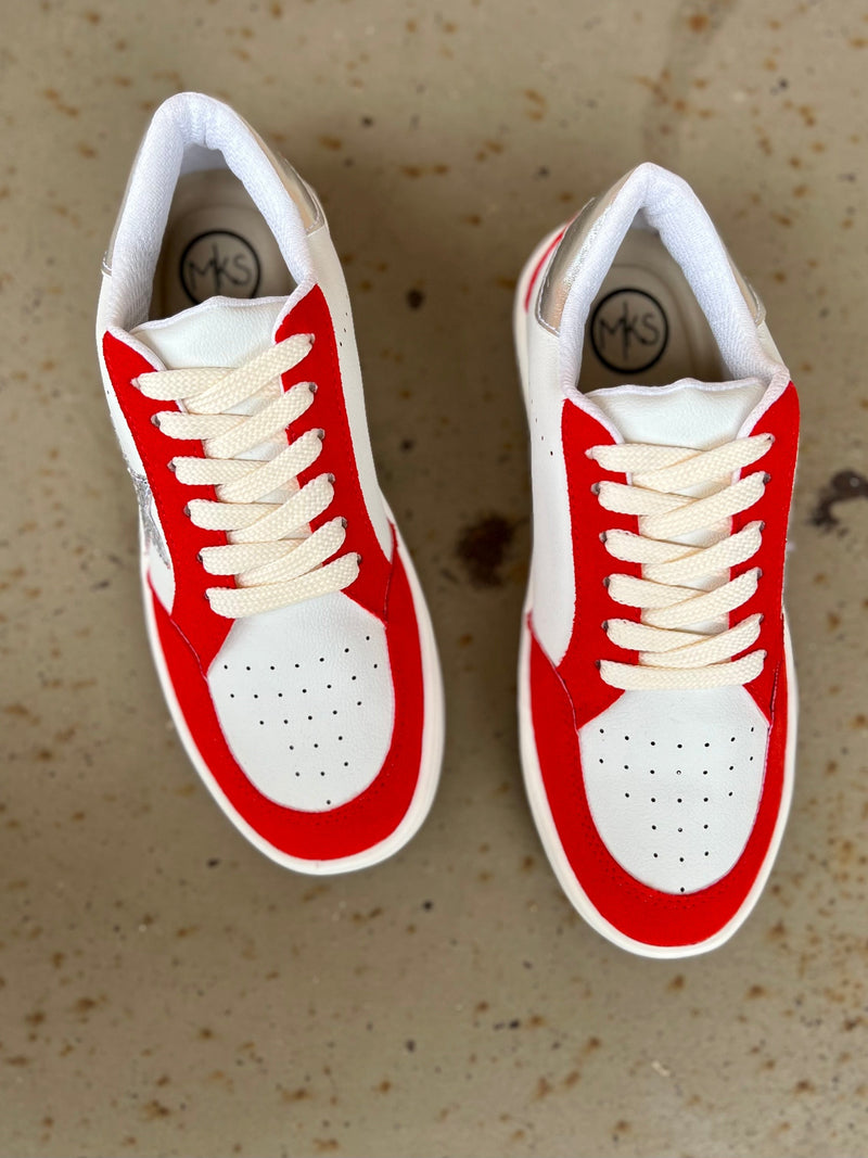 Red Game Day Sneakers | gussieduponline