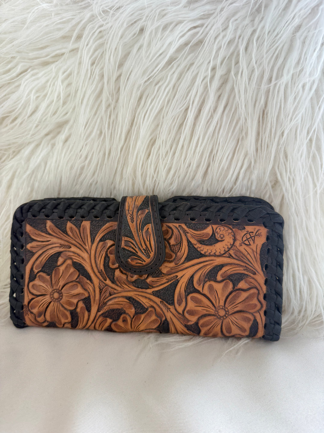 American Darling Floral Leather Braided Wallet