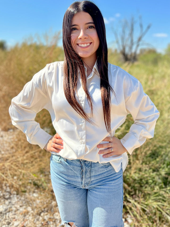 Sophisticatedly Casual Satin Button Ups- 4 Colors | gussieduponline