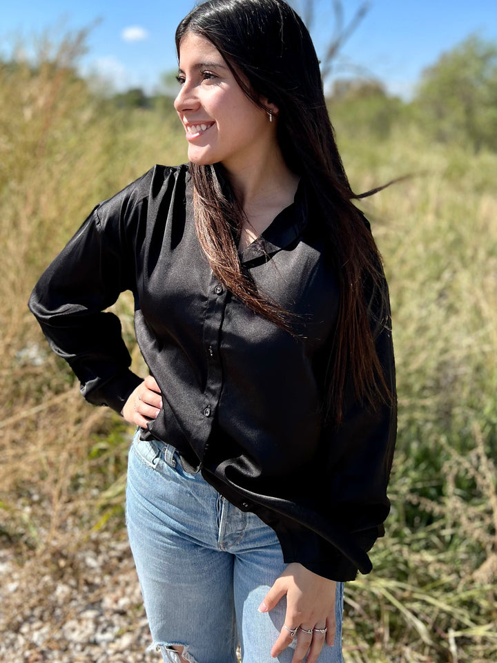 Sophisticatedly Casual Satin Button Ups- 4 Colors | gussieduponline