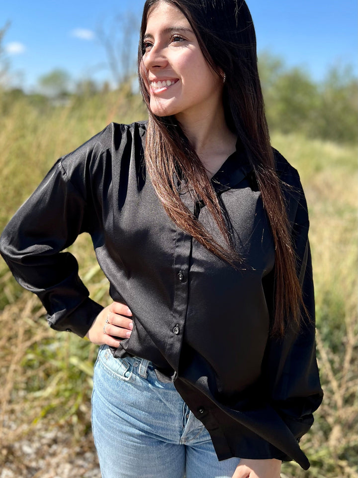 Sophisticatedly Casual Satin Button Ups- 4 Colors | gussieduponline