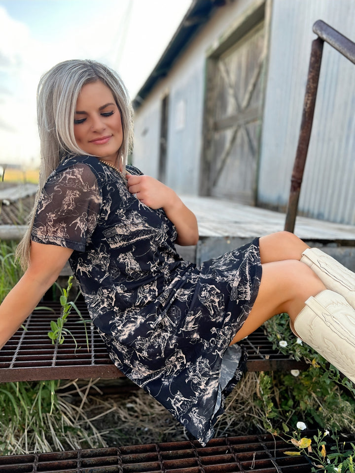 Sterling Kreek Rodeo Road Mesh Dress | gussieduponline