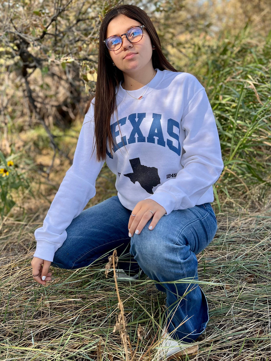 "TEXAS" sweatshirt. Trending style. Boutique. Small business. Woman owned.
