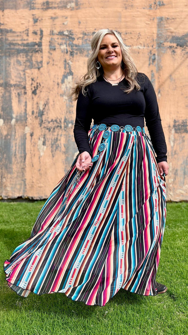 PLUS Serape Kreek Maxi Skirt | gussieduponline
