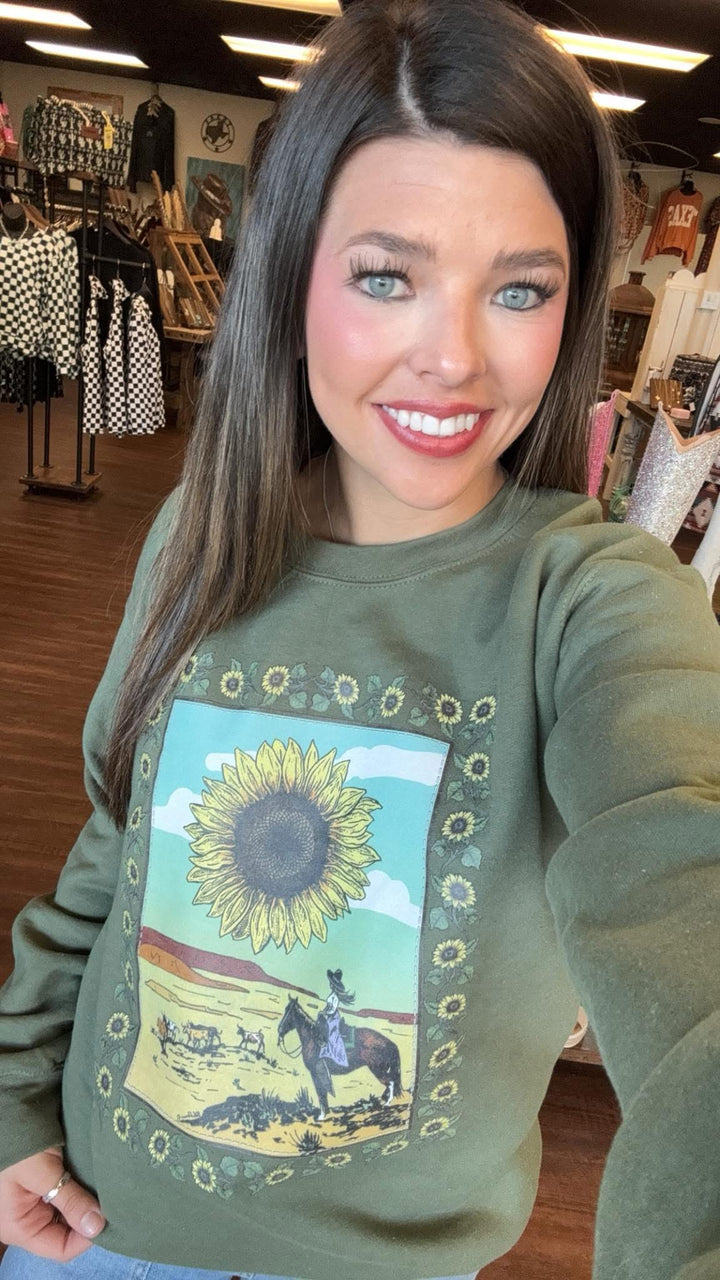 Sterling Kreek Sunflowers In The Draw Sweater