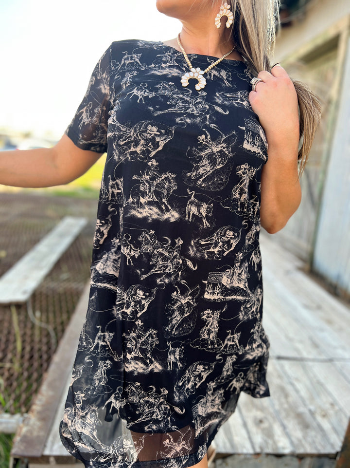 Sterling Kreek Rodeo Road Mesh Dress | gussieduponline